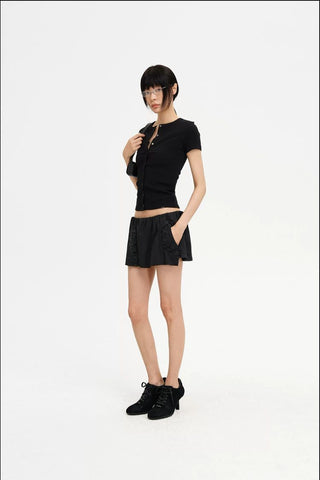 [MASONPRINCE] Deconstructed Cotton Mini Skirt