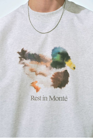 [Monterest] Ink Print Relaxed Fit Crewneck T-Shirt