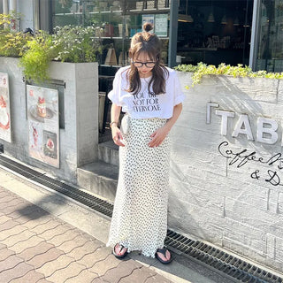 Polka dot long skirt