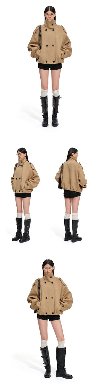 [NOTAWEAR] Wool Blend Oversized Short Coat