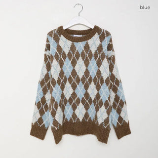 Argyle wool knit