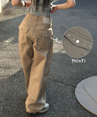 Studded Wide Summer Cotton Pants - 2 Colors