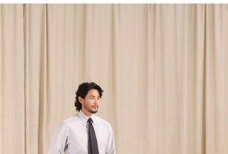 [CULTUM] Herringbone Brushed Pleated Trousers