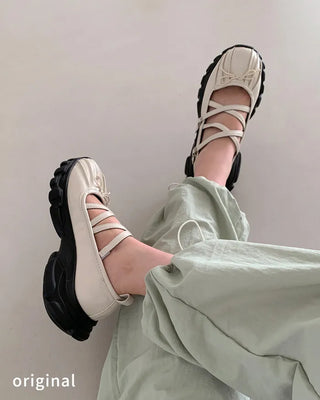 Platform Mary Jane Ribbon Platform Loafer Sneakers (2 colors)