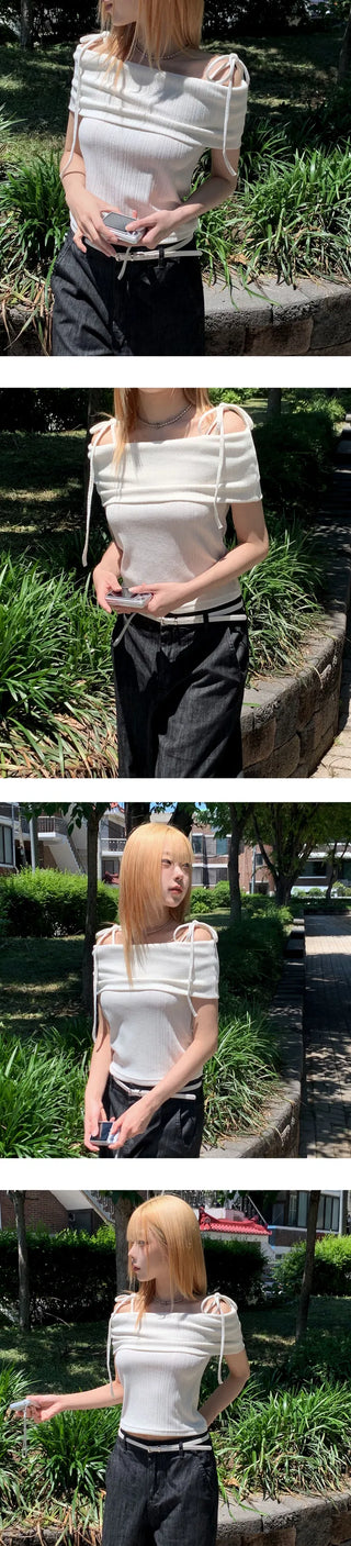 Raw back banding long pants - 2 colors