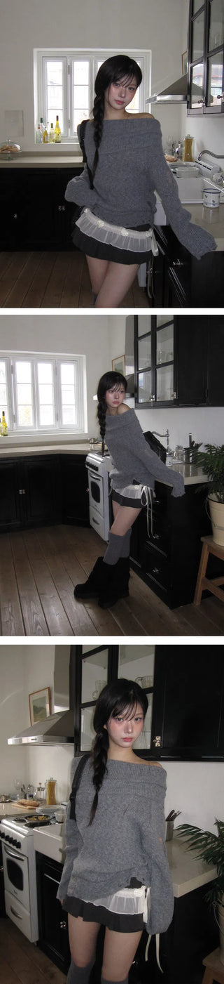 TOP Wool Pleated Skirt Pants - 2 colors