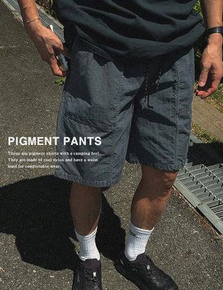 Work Pigment Elastic Waist Shorts (3 colors)