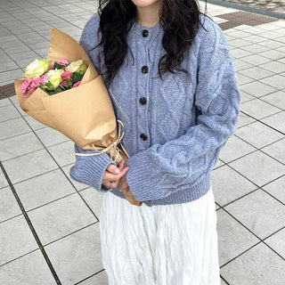 Cable knit cardigan