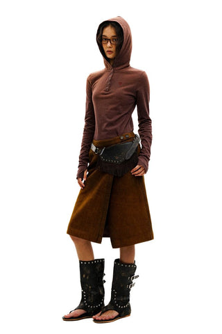 [Moromoro2] Old Hooded Long T-Shirt