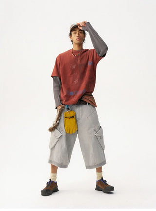 [Monterest] Washed Multi-Pocket 3D Cut Work Shorts