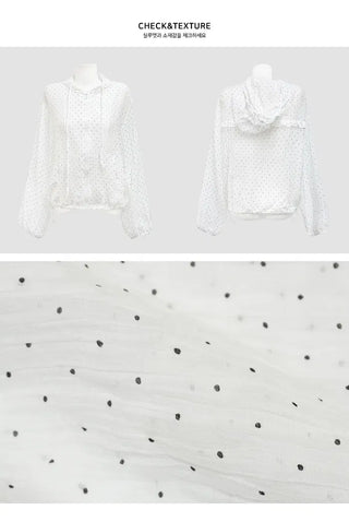 Dot Frill Hooded Jacket - 2 colors