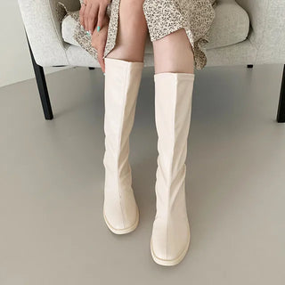 Soft zipper long boots