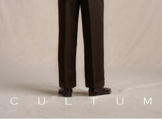 [CULTUM] Wool Blend Double Pleat Trousers