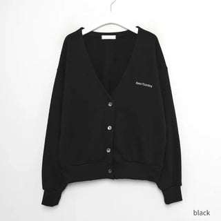 V-neck cotton cardigan