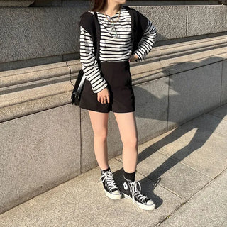 Basic striped long-sleeved T-shirt