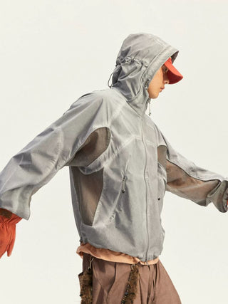 [Monterest] Washed 4-Way Stretch Mesh Hooded Jacket