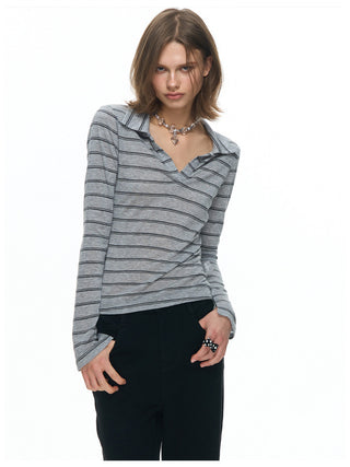 [NECY] Color Block Stripe Polo Shirt (2color)