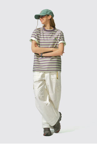 [Monterest] Waffle Knit Striped Logo T-Shirt