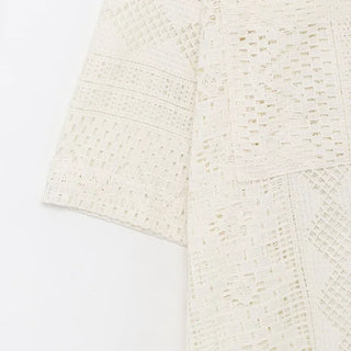 Lace half-sleeve shirt