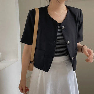 pale summer short sleeve jacket