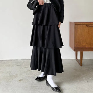 3-tiered long canter skirt