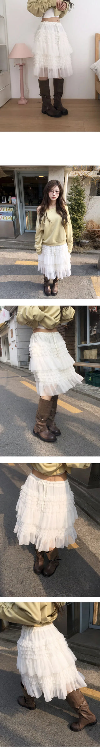 Anime Midi Frill Lace Skirt - 3 colors