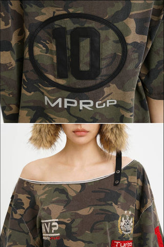 [MASONPRINCE] Camouflage Racing Knit Top