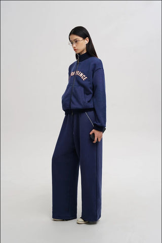 [MASONPRINCE] Royal Blue Fleece-lined Sweatshirt Set