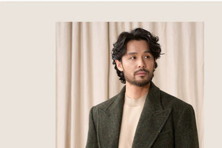 [CULTUM] Heavyweight Wool Herringbone Polo Coat