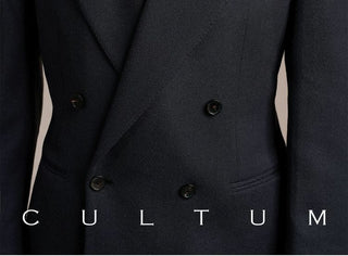 [CULTUM] Wool Twill Double-Breasted Peak Lapel Suit