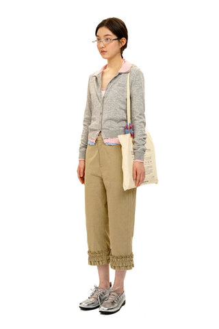 [Moromoro2] Contrast Collar Layered Knit  Cardigan