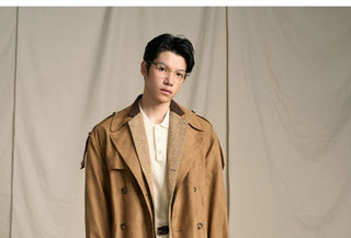 [CULTUM] Faux Suede Trench Coat
