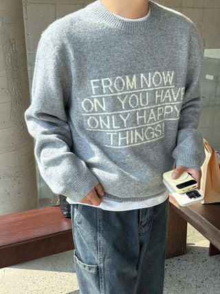 FROM NOW Intarsia Soft Knit