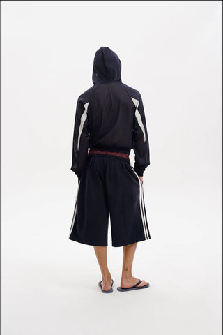[MASONPRINCE] Side Stripe Wide Leg Bermuda Shorts