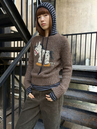 [NeverSeez] Pony Pattern Crew Neck Sweater