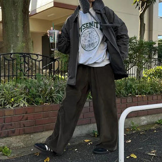 Corduroy Banded Wide Pants