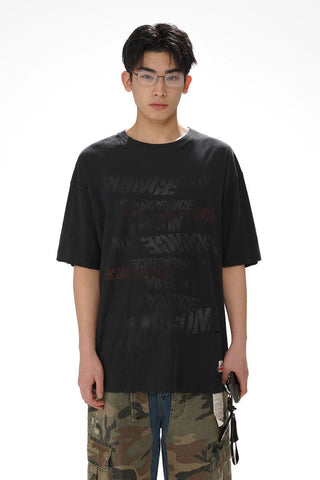 [MASONPRINCE] Cotton-Linen Graffiti Print Tank Top / Tee