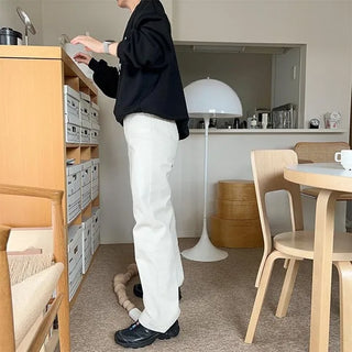 Long cream denim
