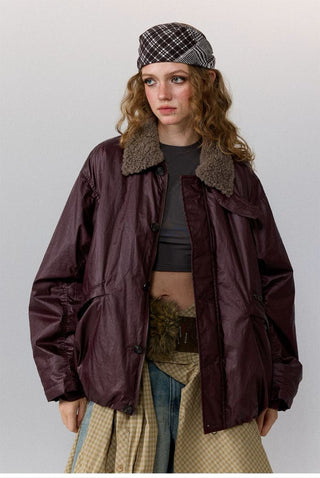 [Monterest] Detachable Fur Collar Deck Jacket