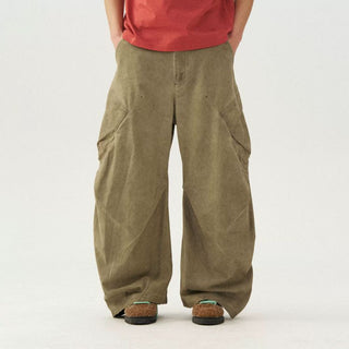 [Monterest] Washed Cotton Pleated Wide Leg Pants