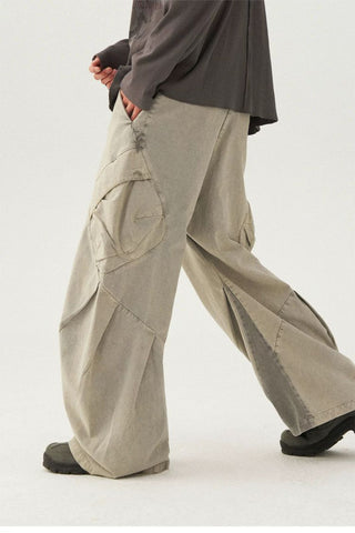 [Monterest] Washed Cotton Pleated Wide Leg Pants