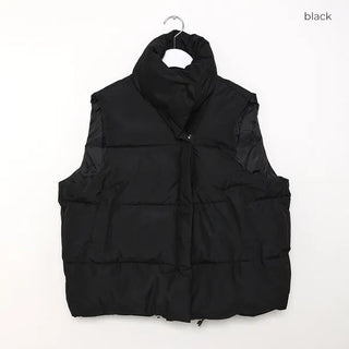 High-neck oversized down vest