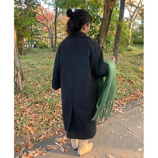 High-neck long coat