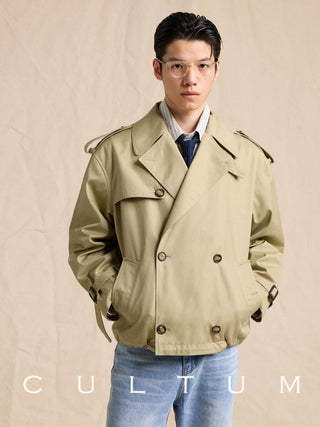 [CULTUM] Water-Resistant Cotton Short Trench Jacket