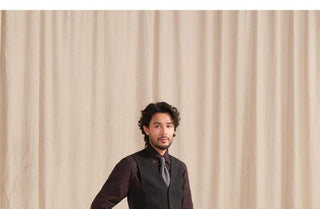 [CULTUM] Herringbone Brushed Flannel Suit Vest