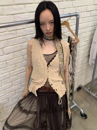 NEVERSEEZ Texture Knitted Vest