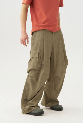 [Monterest] Washed Pleated Parachute Pants