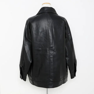 Oversized leather jacket