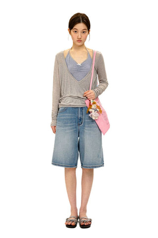 [Moromoro2] V-Neck Halter Layered Top