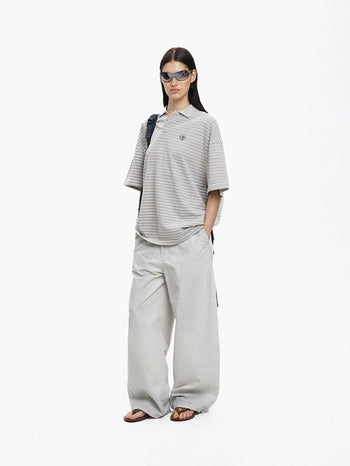 [MASONPRINCE] Distressed Ripstop Curved Pants